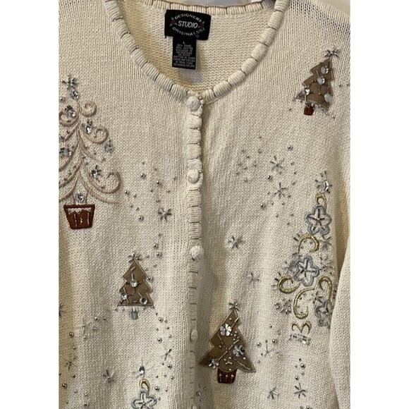 Designer Originals Studio Women's Christmas Sweater Trees Size Large - Picture 2 of 15